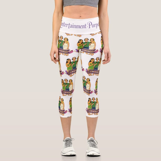 Karten-Gesichter Capri Leggings (Vorderseite)