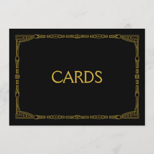 "Karten" Gold Art Deco Stil Hochzeitsschild Einladung