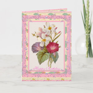 Karten-Gruß Vintage-Blumen Rosa Blumen Karte