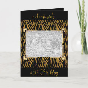 Karten-Grüße Schwarz-Tierdruck-Event Foto Einladung