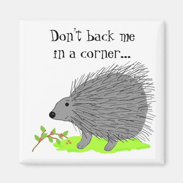 Karten-Igel mit Spruch Magnet (Vorne)