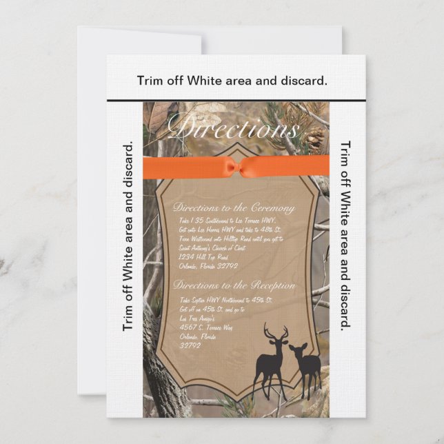 Karten-Jäger-Camouflage Camoflauge Rotwild der Einladung (Vorderseite)