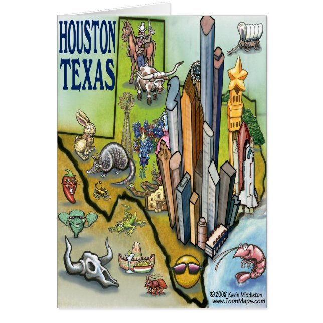 Karten-Karte Houstons TEXAS (Vorne)