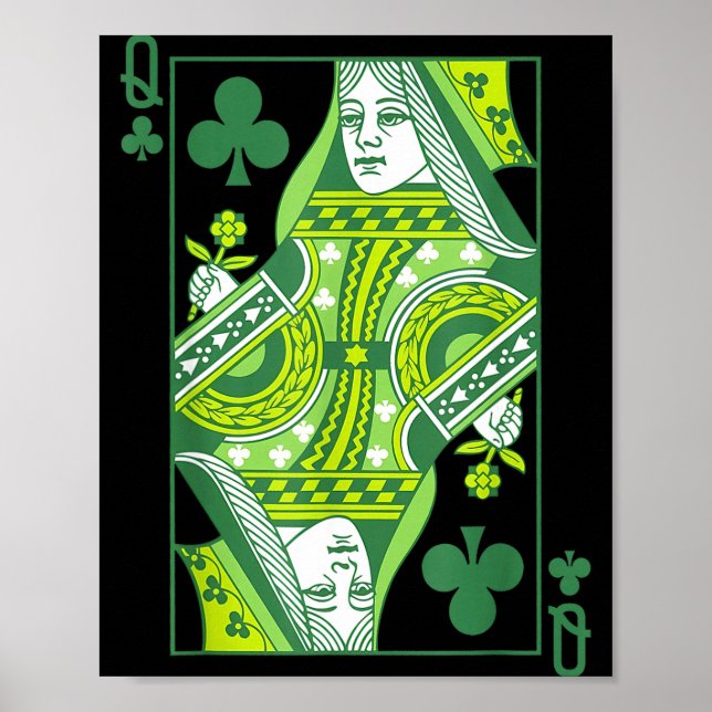 Karten-Kreuzdame St. Patrick's Day Botanik Poster (Vorne)