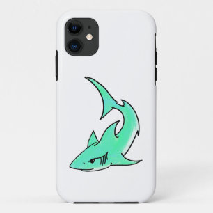 Karten lächelnder Hai Mint Blau Grün Ozean Tier Case-Mate iPhone Hülle