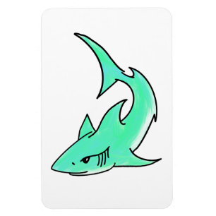 Karten lächelnder Hai Mint Blau Grün Ozean Tier Magnet