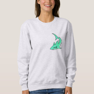 Karten lächelnder Hai Mint Blau Grün Ozean Tier Sweatshirt
