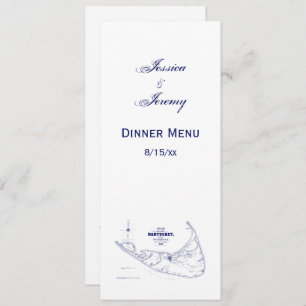 Karten-Marine-Blau Nantucket Insel MAs Vintages Einladung