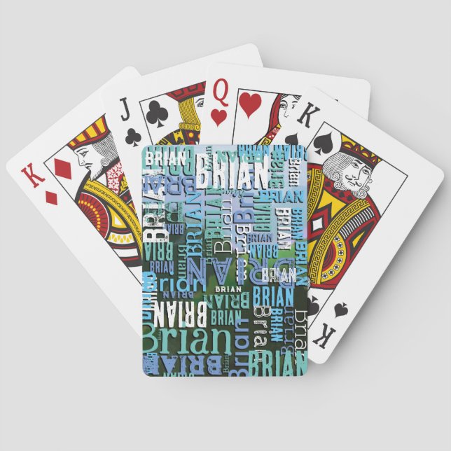 Karten mit blauem Individuelle Name-Muster spielen Spielkarten (Rückseite)