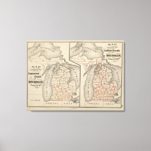Karten mit den Wahlkreisen des Kongresses Leinwanddruck