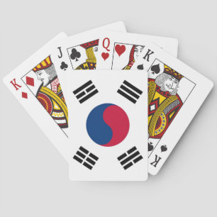 Karten mit der Flagge Südkoreas spielen Spielkarten