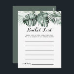 Karten mit der Liste der weißen, blumengeschmückte<br><div class="desc">Diese Karten aus der Liste der tropischen,  blühenden Eimer sind die perfekte Wahl für einen rustikalen Hochzeitsempfang oder Brautparty. Die Einrichtung besteht aus grünen Palmenbouquets mit hübschen weißen Blume. Das Schild der Schaufelliste wird separat verkauft.</div>
