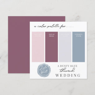 Karten mit Farbpalette in Staubblau, Mauve und Ros