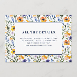 Karten mit Hochzeitsdetails im Blumenstil