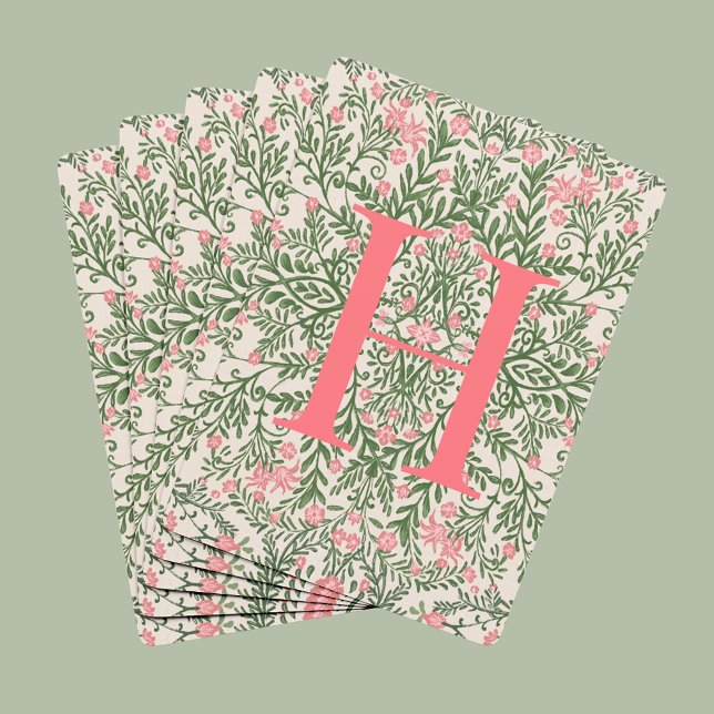 Karten mit individuellem Monogramm und rosa-grünem Spielkarten (Von Creator hochgeladen)