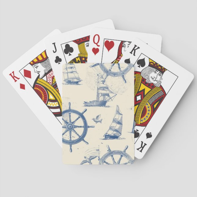 Karten mit Meereselementen Spielkarten (Rückseite)