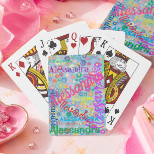Karten mit Namen-Collage Spielkarten