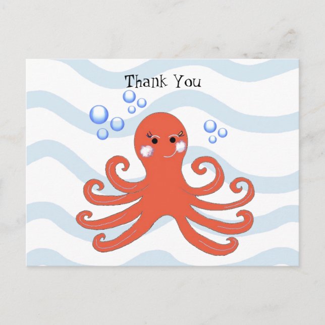 Karten-Oktopus Postkarte (Vorderseite)