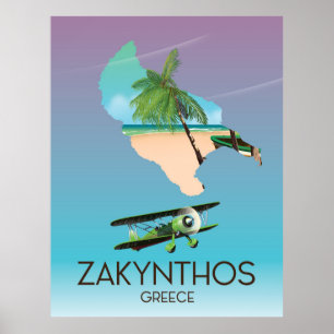 Karten-Reiseplakat Zakynthos Griechenland Poster