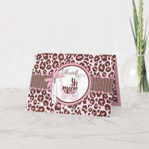 Karten-Rosa B des Gepard-Mädchen-TY Dankeskarte