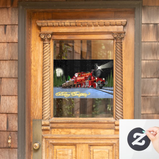 Karten-Santa-Express-Postkarte Fensteraufkleber (Haustür)