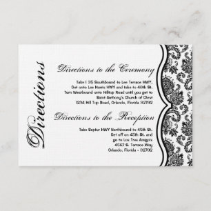 Karten-Schwarz-weißer Damast-Spitze-Druck der Begleitkarte