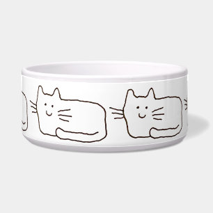 Karten Simple Katzen Liniengrafik Napf