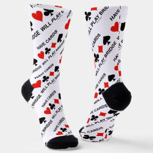 Karten spielen Bridge und Vier-Karten-Anzug Socken