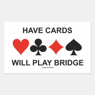 Karten spielen Bridge (vier Card-Anzug) Rechteckiger Aufkleber