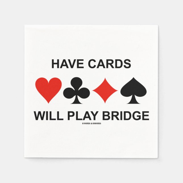 Karten spielen Bridge (vier Card-Anzug) Serviette (Vorderseite)