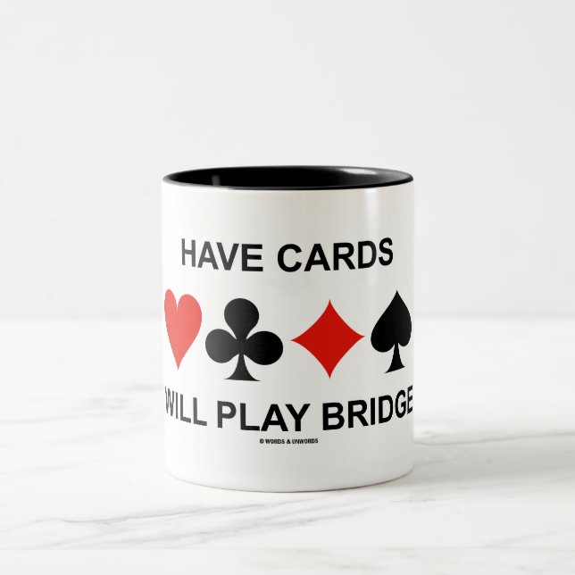 Karten spielen Bridge (vier Card-Anzug) Zweifarbige Tasse (Mittel)