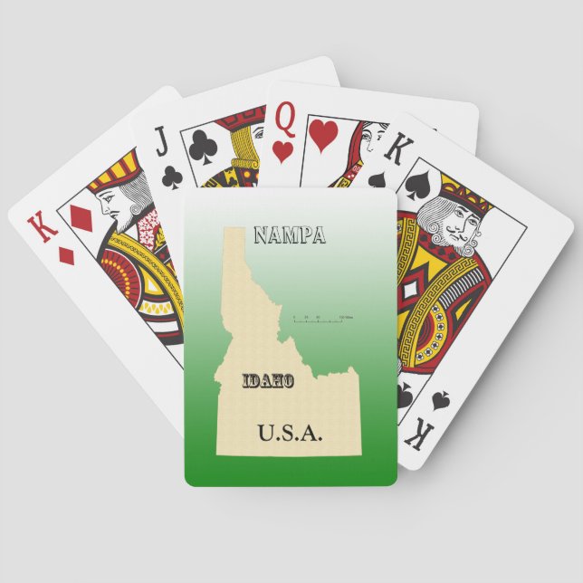 Karten spielen - Idaho Karte mit Stadt Spielkarten (Rückseite)