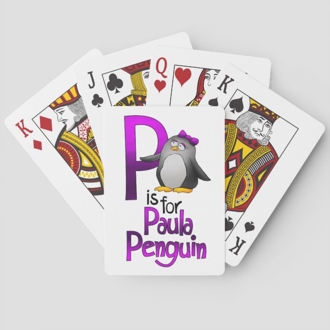 Karten spielen ist für Paula Penguin Spielkarten (Rückseite)