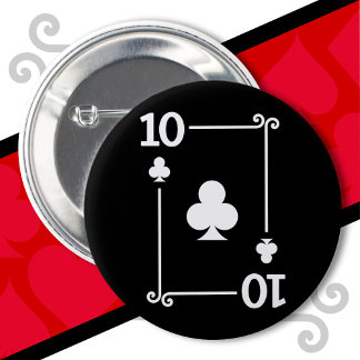 Karten spielen Kostüm 10 Clubs Card 10 Karte Button