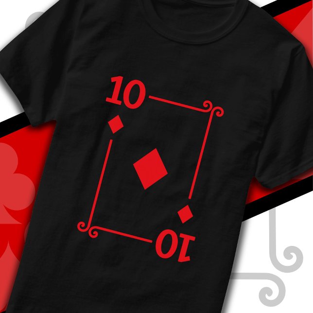 Karten spielen Kostüm 10 Karte 10 Diamanten T-Shirt (Von Creator hochgeladen)