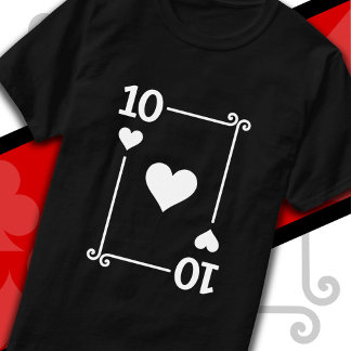 Karten spielen Kostüm 10 Karte 10 Herz T-Shirt