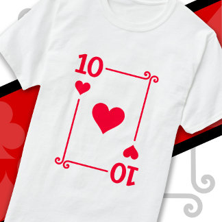 Karten spielen Kostüm 10 Karte 10 Herz T-Shirt