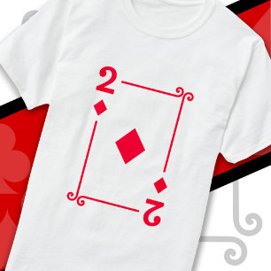 Karten spielen Kostüm 2 Diamanten Karte Zwei Karte T-Shirt