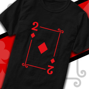 Karten spielen Kostüm 2 Diamanten Karte Zwei Karte T-Shirt