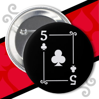 Karten Spielen Kostüm 5 Clubs Karte Fünf Karte Button