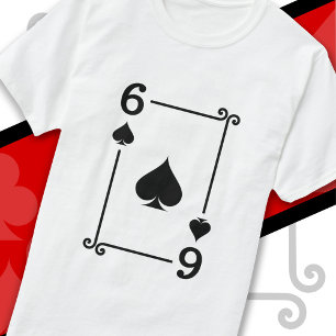 Karten spielen Kostüm 6 Spaßkarten Karte Six Karte T-Shirt