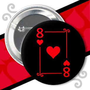 Karten spielen Kostüm 8 Herz Karte Acht Karte Button