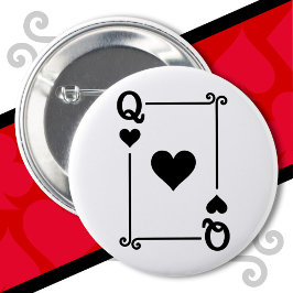 Karten spielen Kostüm Queen Hearts Card Queen Card Button