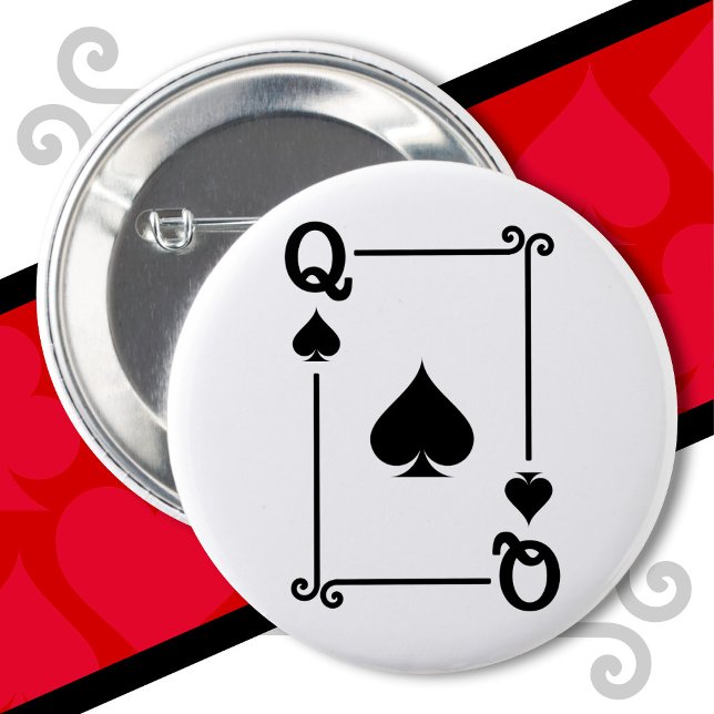 Karten spielen Kostüm Queen Spades Card Queen Card Button (Von Creator hochgeladen)