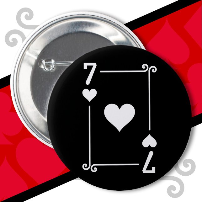 Karten spielen Kostüm Sieben Karte 7 des Herzens Button (Von Creator hochgeladen)