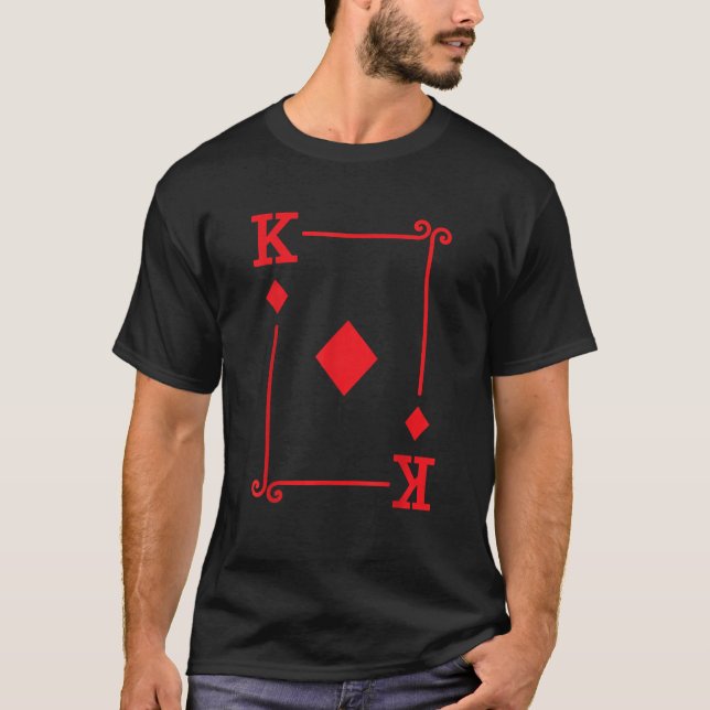 Karten spielen Matching Diamonds Card Anzug King C T-Shirt (Vorderseite)