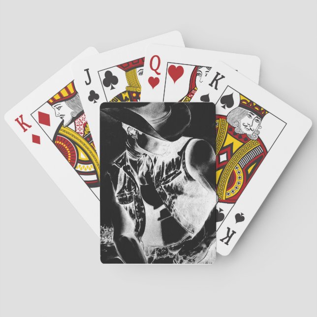 Karten spielen mit Original Art Cowboy Spielkarten (Rückseite)