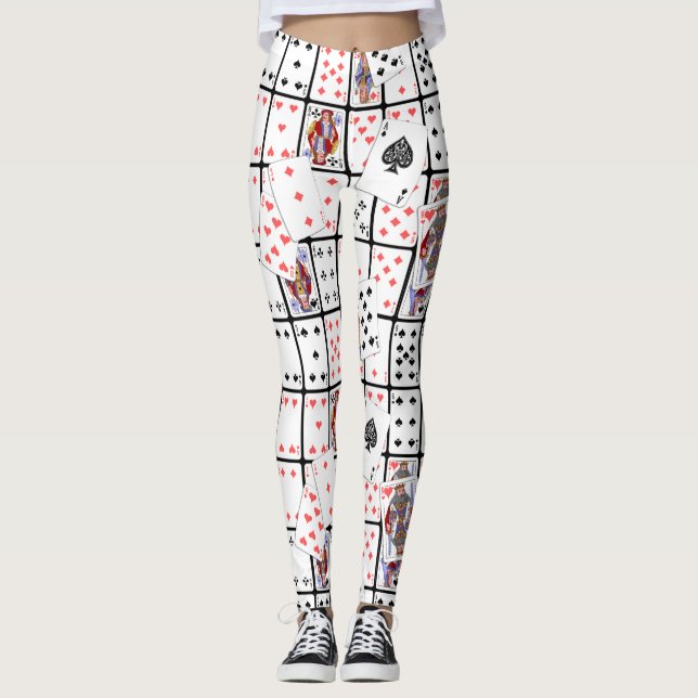 Karten spielen Poker Euchre Leggings (Vorderseite)
