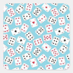 Karten spielen quadratischer aufkleber