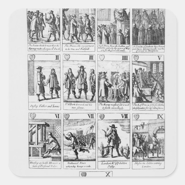 Karten spielen quadratischer aufkleber (Vorderseite)